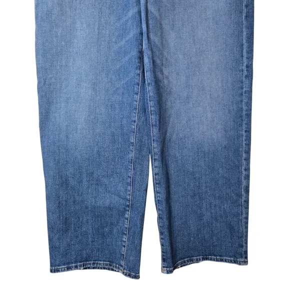 Madewell Curvy Slim Wide-Leg Cropped Blue Jeans 29 Tall - Picture 7 of 15